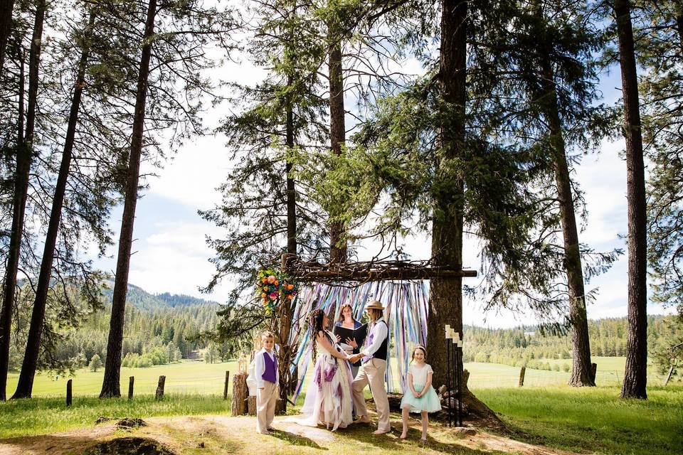 Boho woodsy wedding