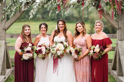 Bride and bridesmaids