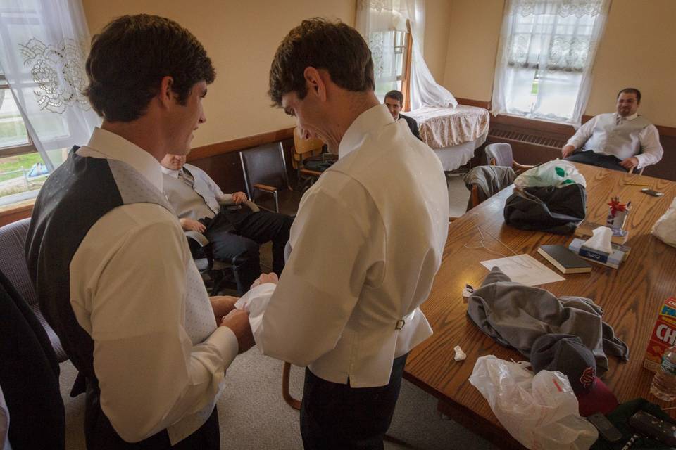 Groom Getting Ready