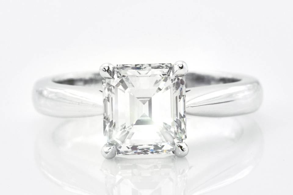 SQ Emerald Cut Ring