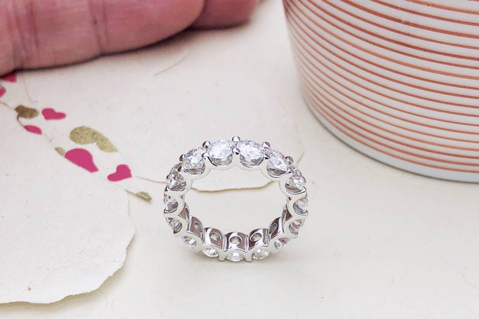 U Prong Diamond eternity Band