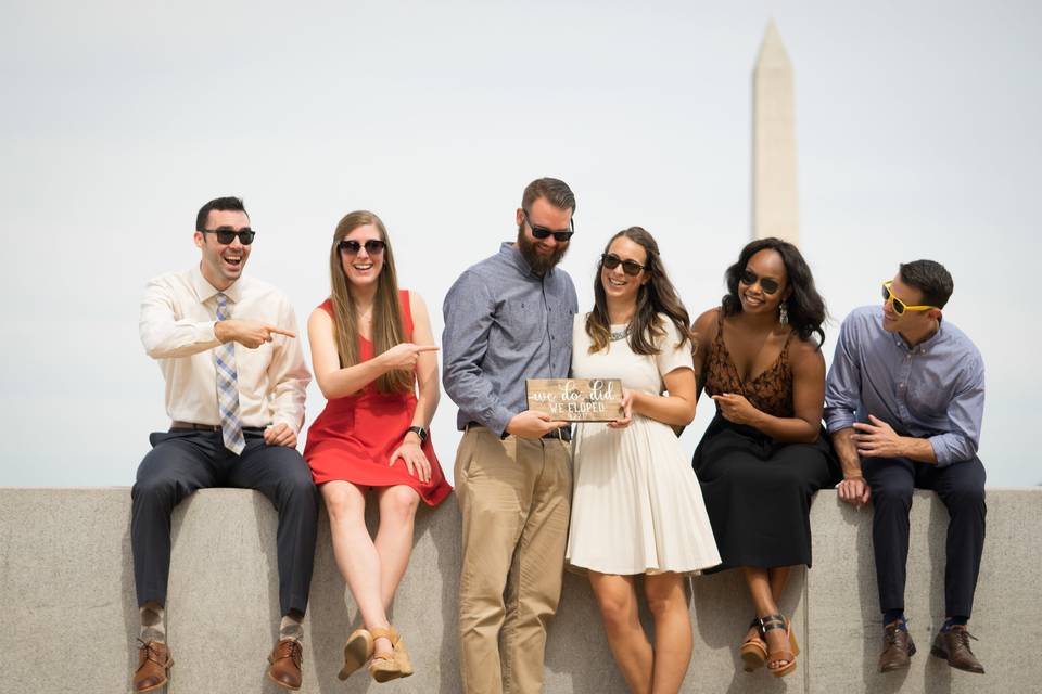 Elopement in DC beside Washington Monument
