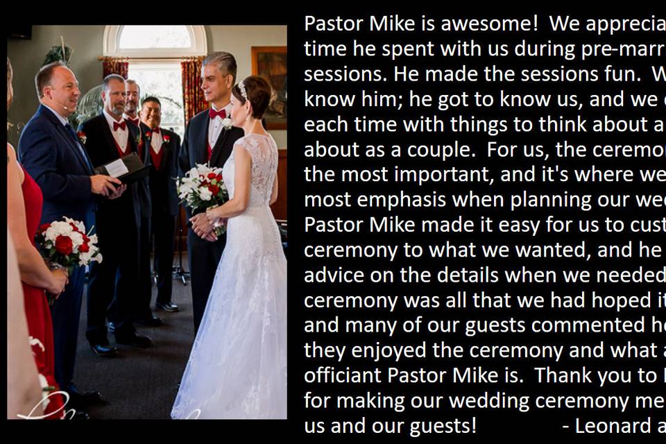 Pastor Mike Wedding Officiant