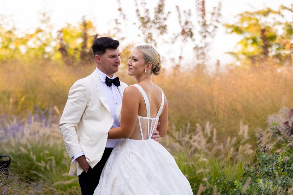 Couple among the gardens