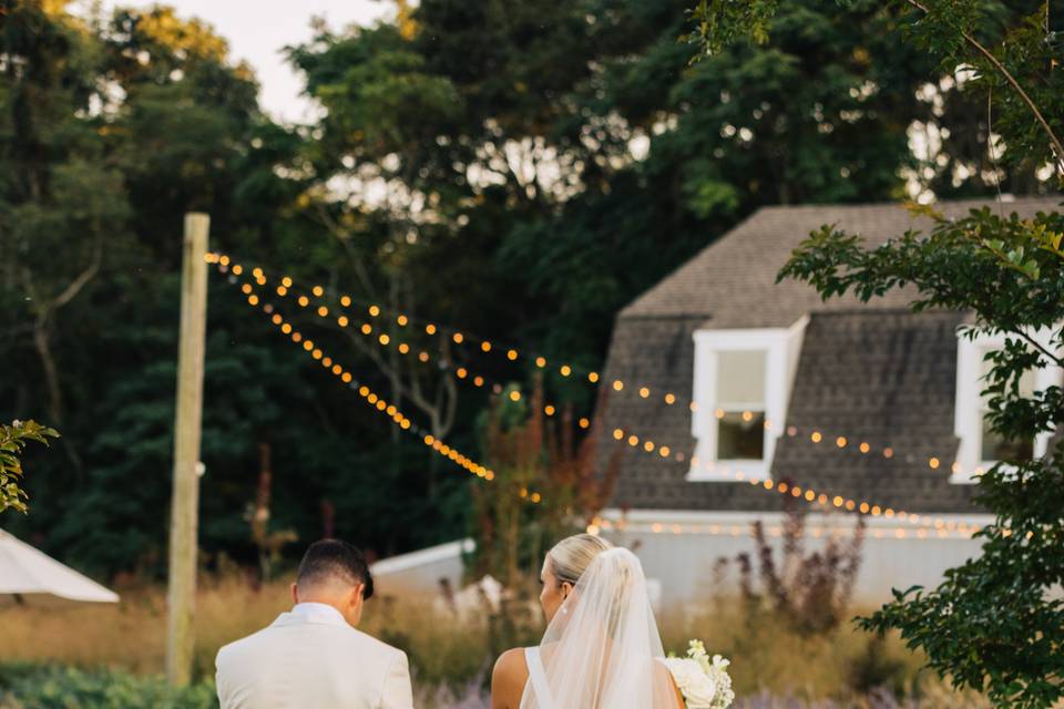 Couple among the gardens