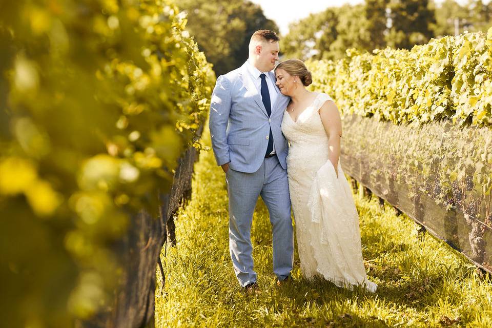 Couple between the vines