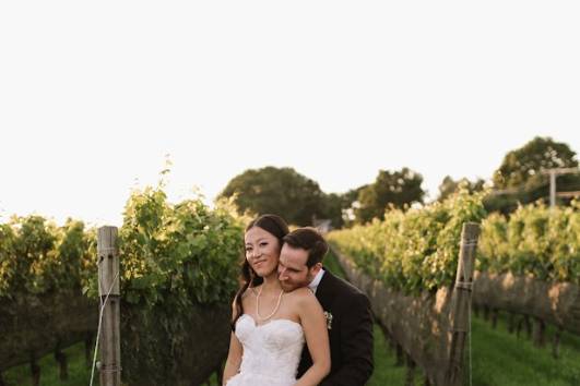 Couple between the vines