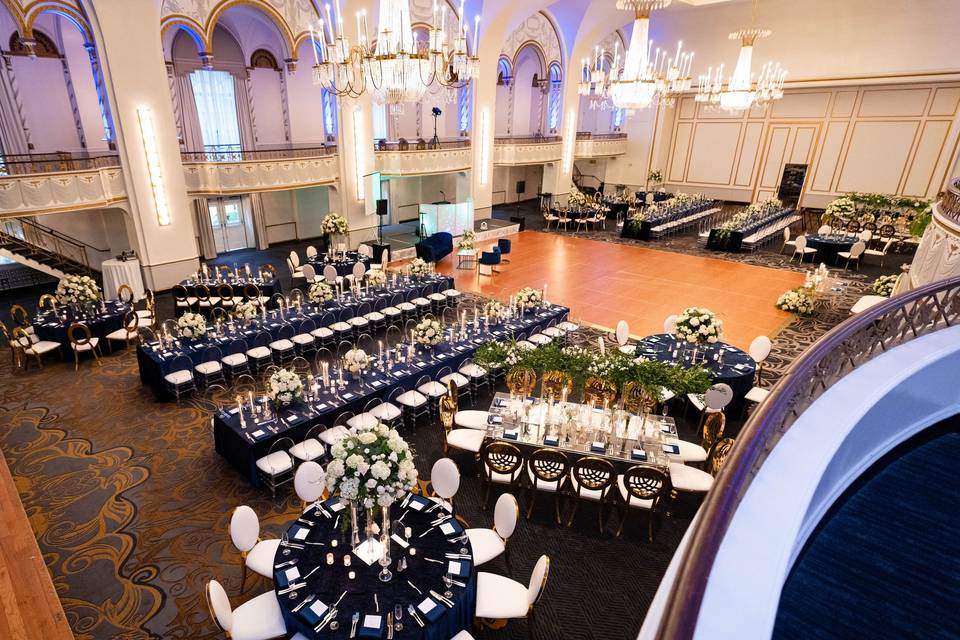Wedding reception from above