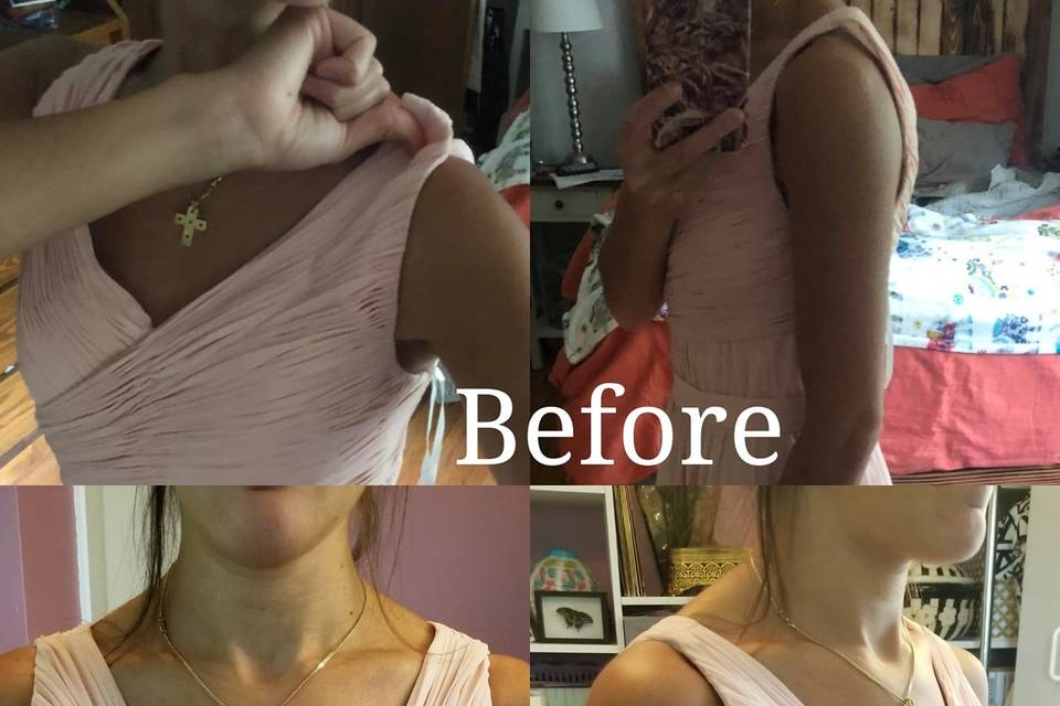 Bridesmaid shoulder adjustment