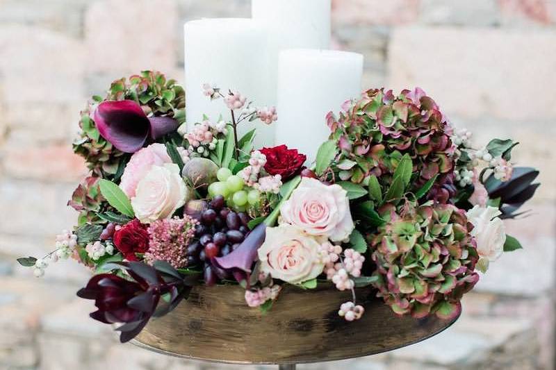 Candles and flowers