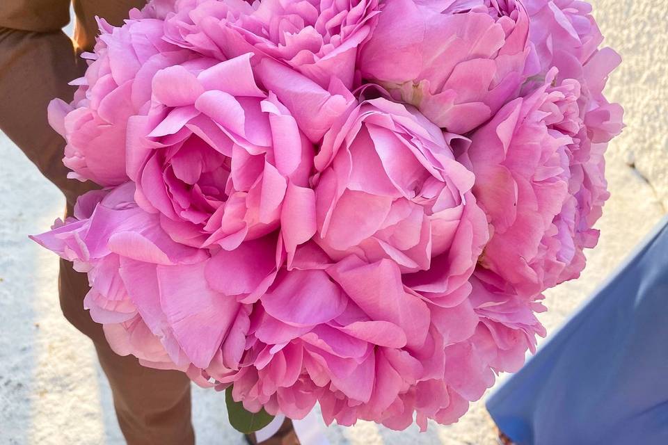 Bridal Bouquet Peonies Tinos