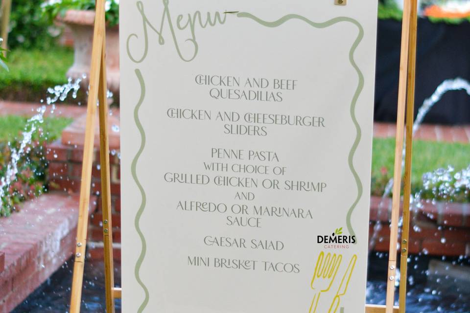 Gorgeous menu idea