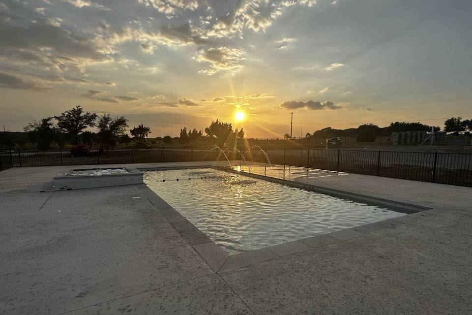 Pool at sunset