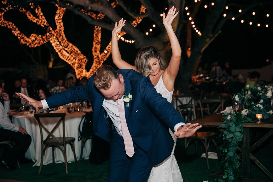 Newlyweds dancing