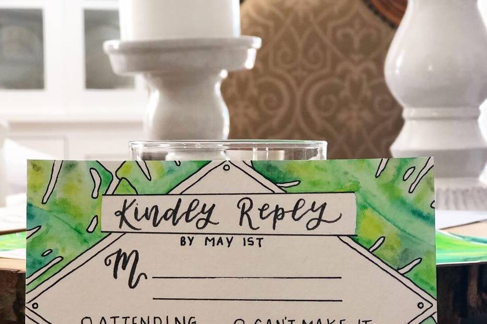 Hand-Painted RSVP Card