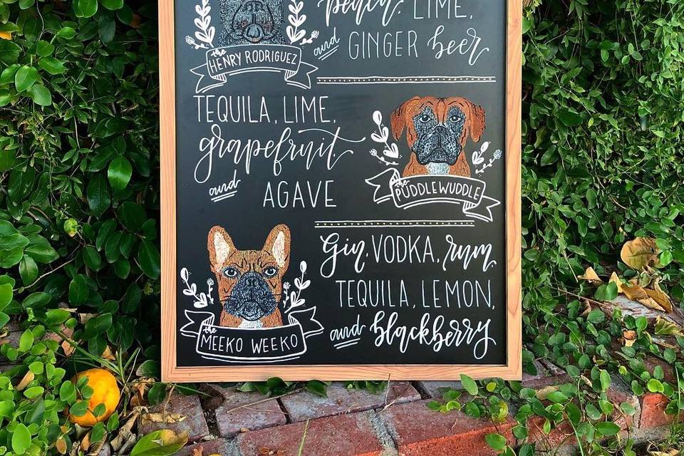 Wedding Cocktails Chalkboard