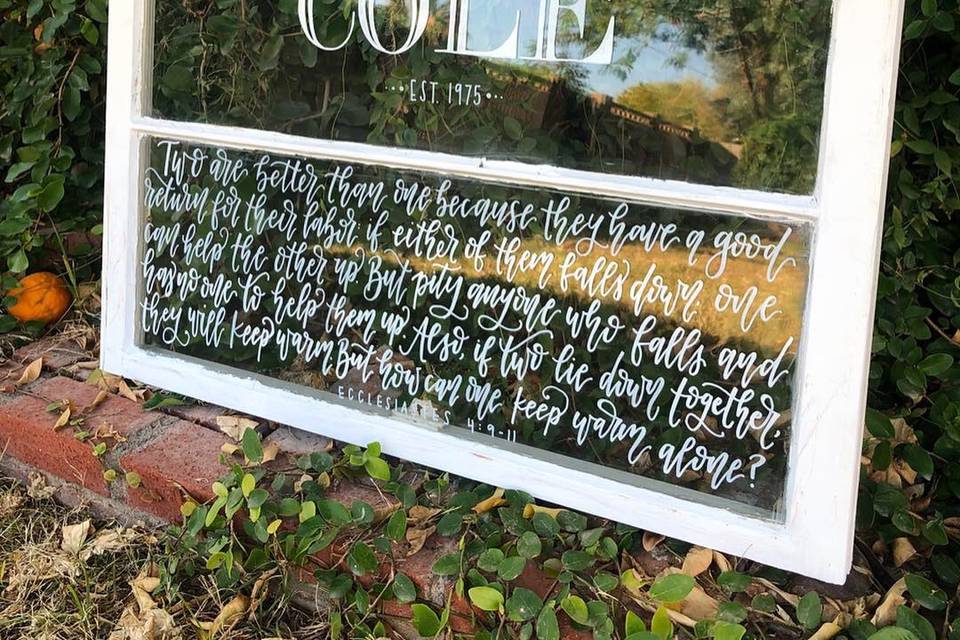 Glass Window Hand-Lettering