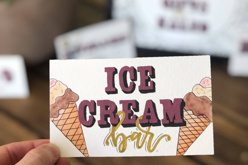 Ice Cream Bar Signage