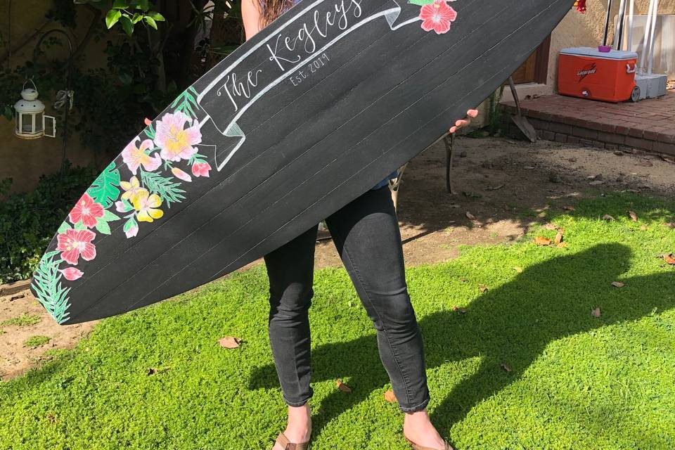 Hand-Painted Surf Guestbook