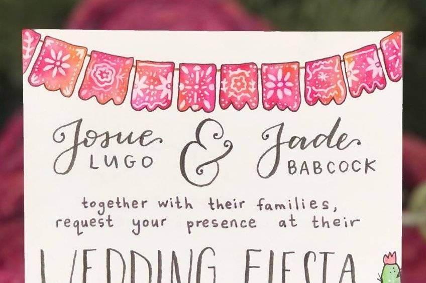 Hand-Painted Wedding Invite