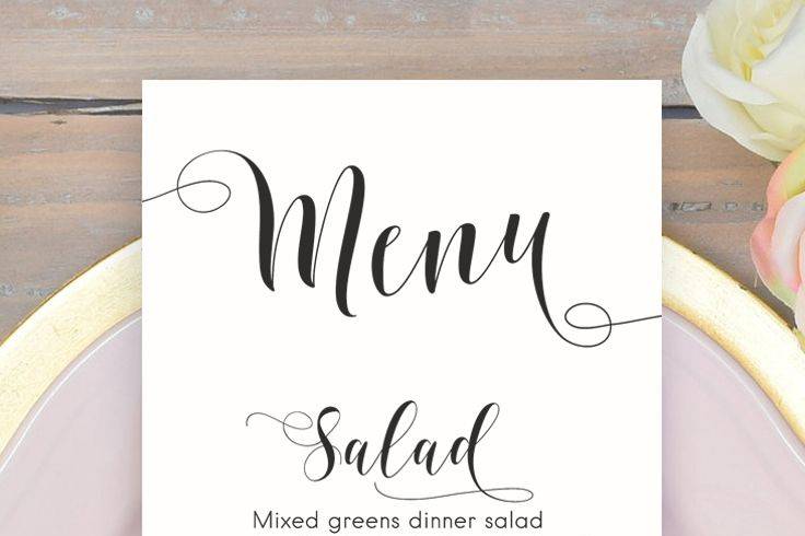 Custom printed menus