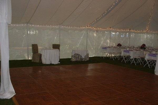 Dance floor in the tent