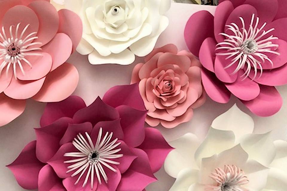 Paper flowers for wall decor