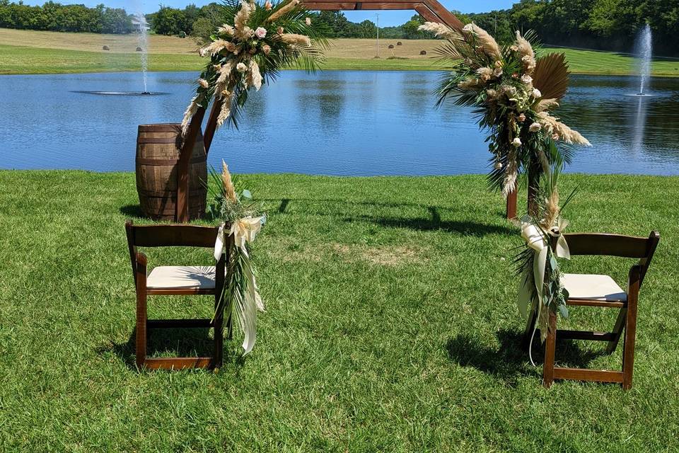 Wedding Arch with Pampas Grass