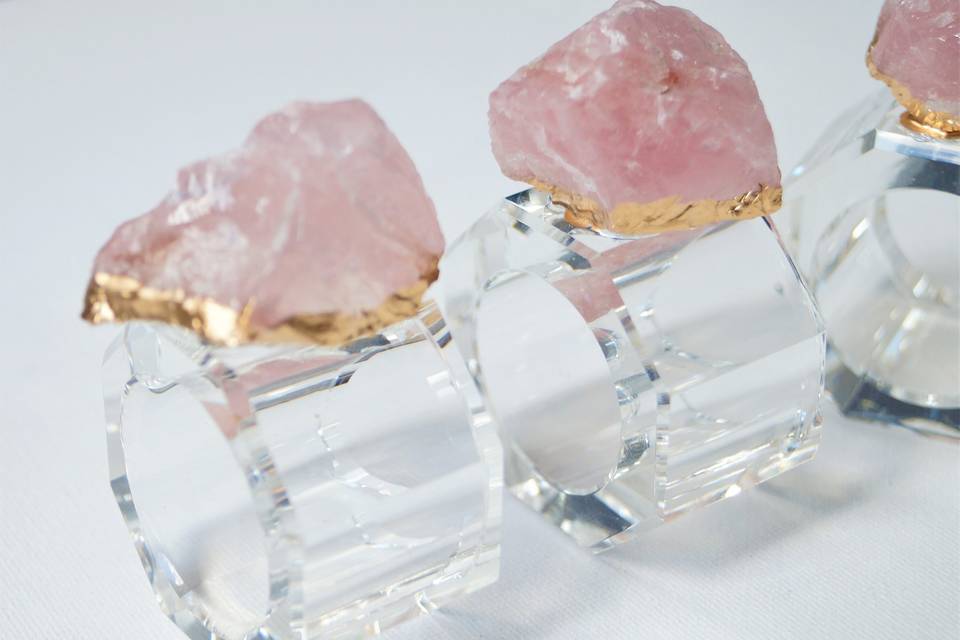 Pink Quartz napkin ring holder