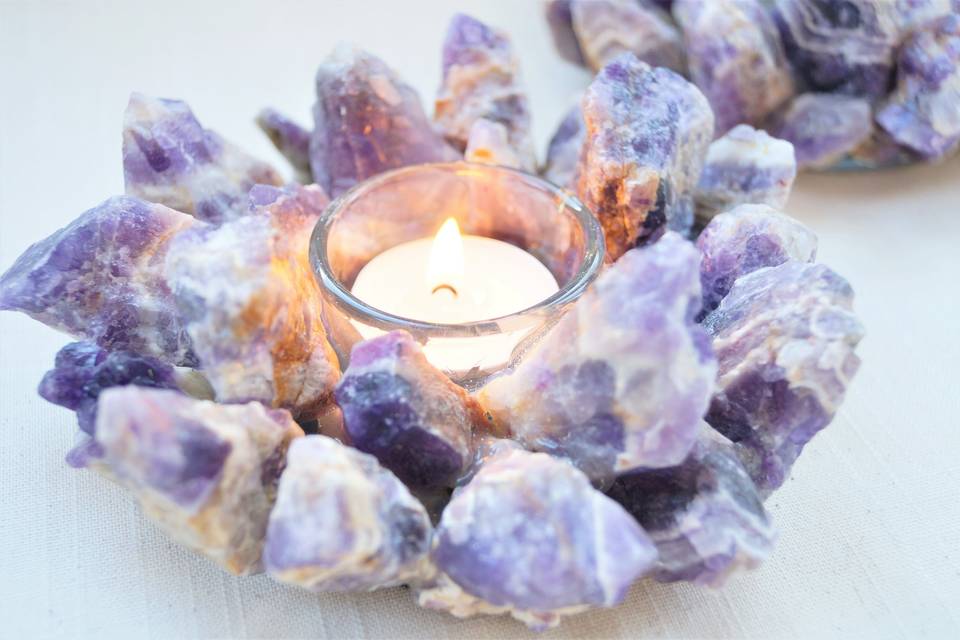 Ametrine Candle holders