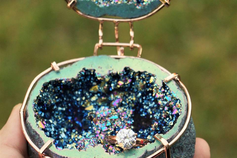 Mermaid geode ring holder