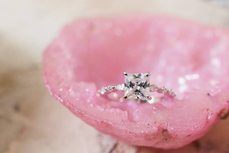 Blush Pink geode ring box