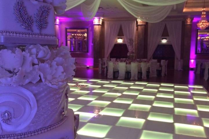 Light-up dance floor wedding