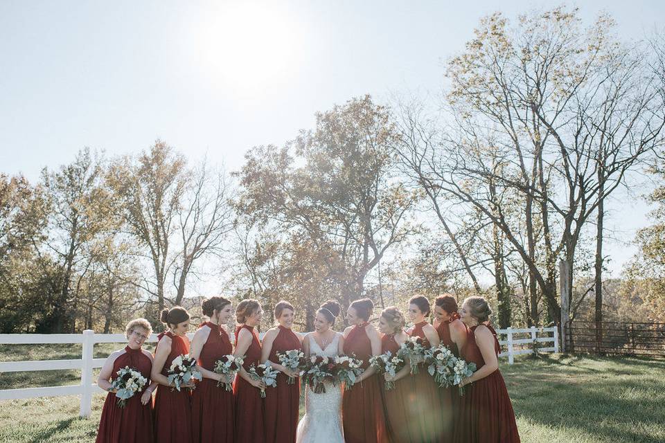 Bride with bridesmaids - Rick Messina photography