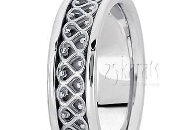 This 6.5mm wide Celtic wedding ring has a beautiful Celtic center design and shiny edges. This wedding band is also available in 7.5, 8.5, 9.5mm. the band is high polished.