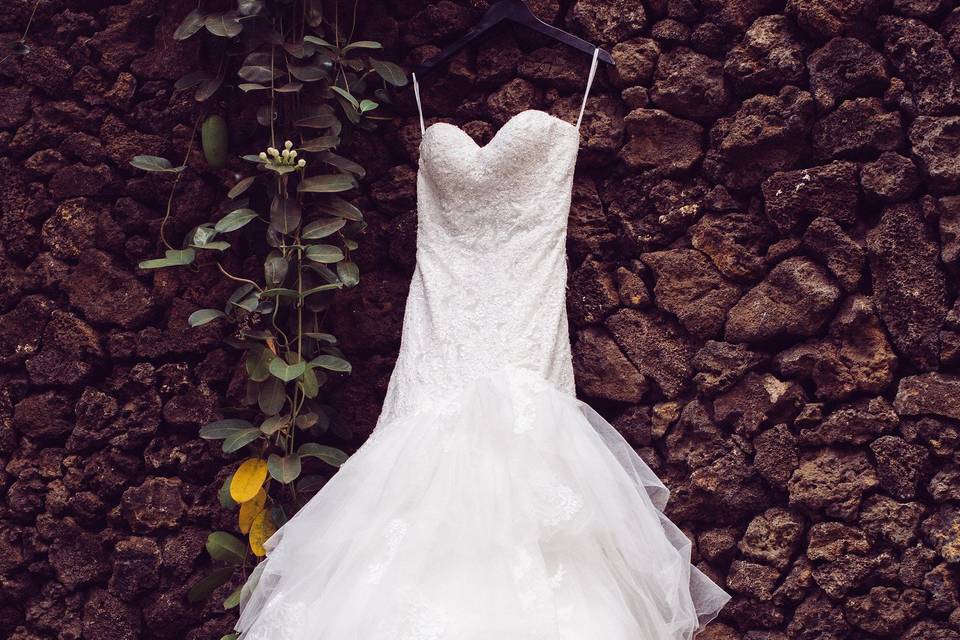 Bride's wedding dress