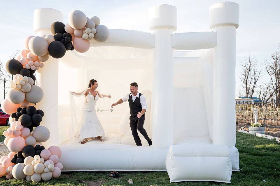 Couple rented a bouncy house
