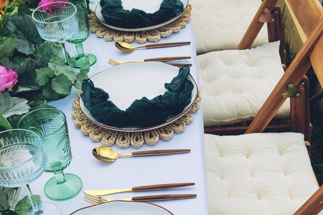 Emerald Velvet Place Setting