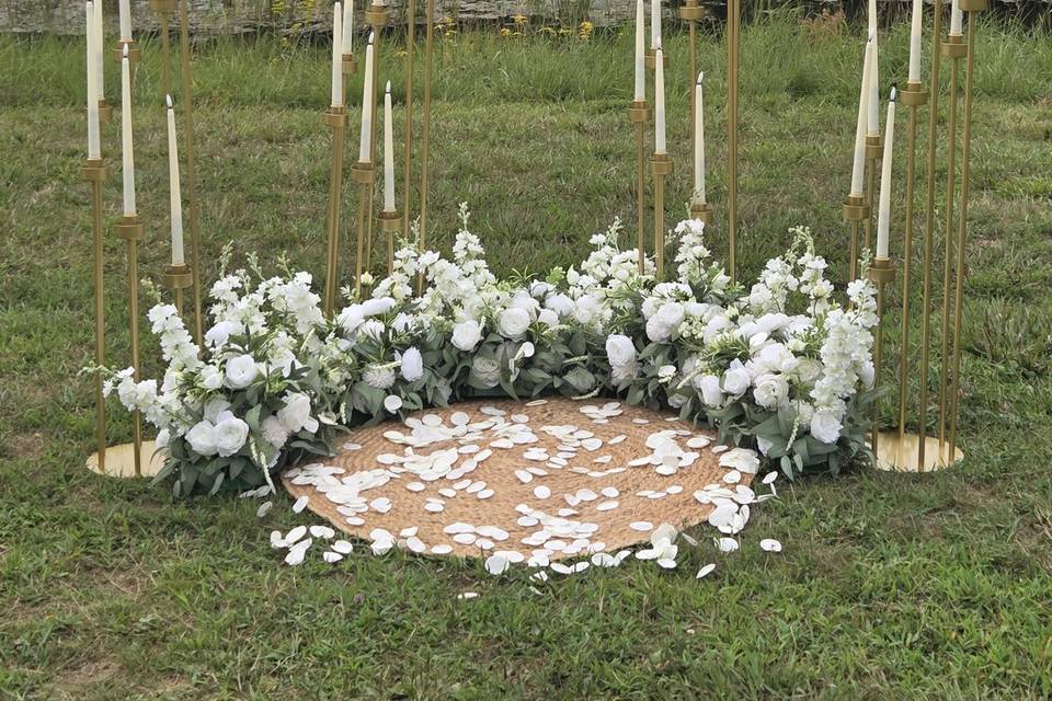 All White Faux Floral Meadow