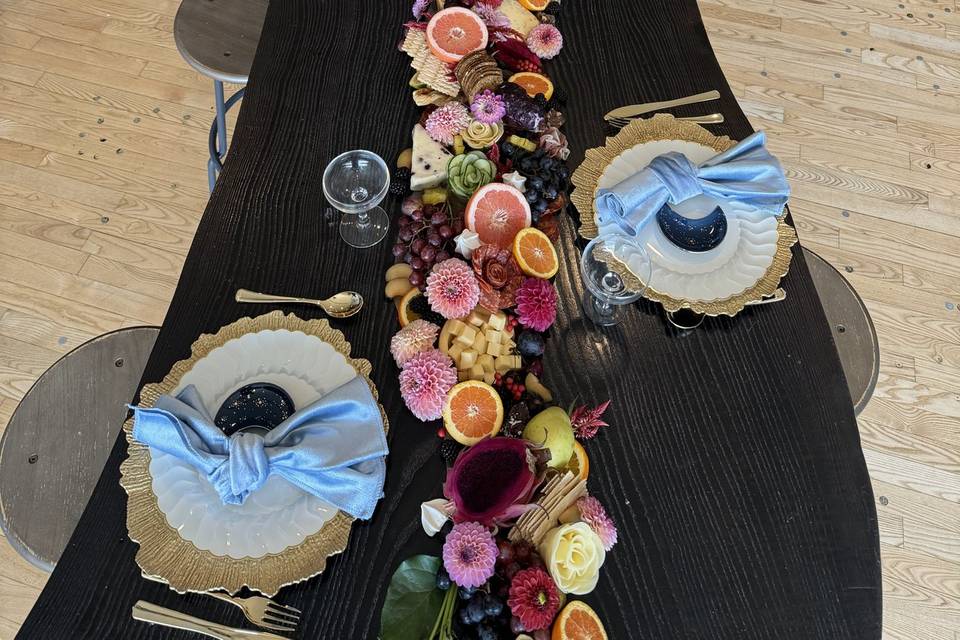 Moody Black and blue table