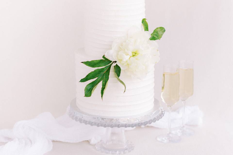 Two tiered wedding cake