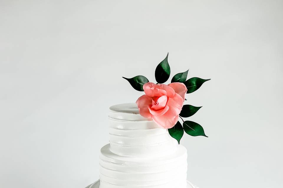 Semi naked cake with anemones