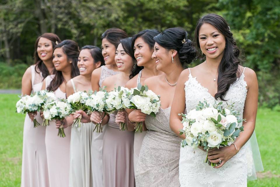 The bride and bridesmaids