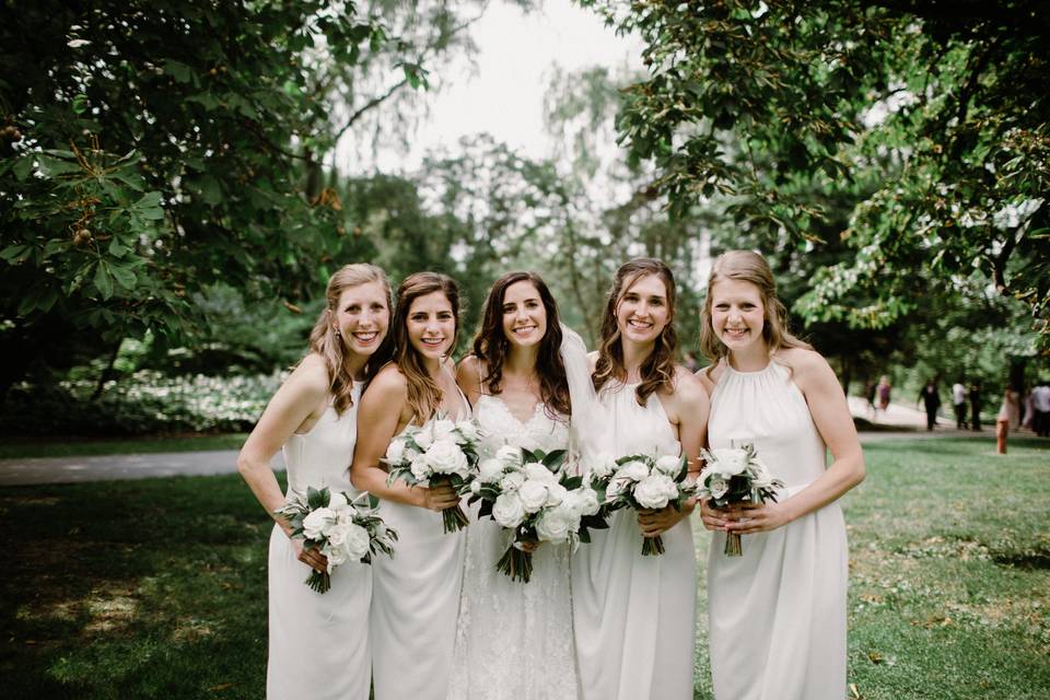 The bride and bridesmaids