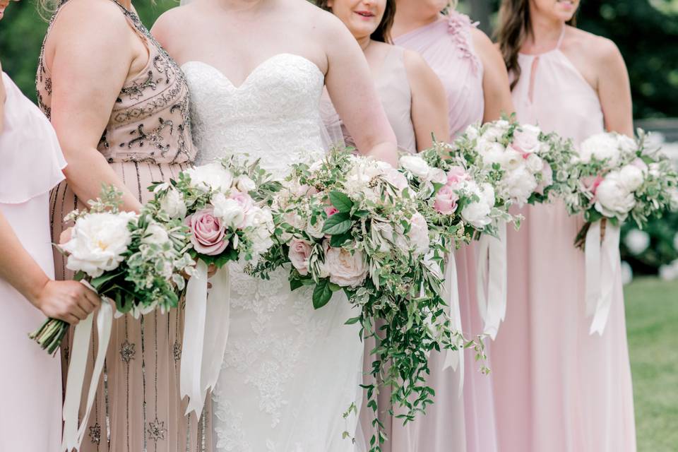 Bride and bridesmaid