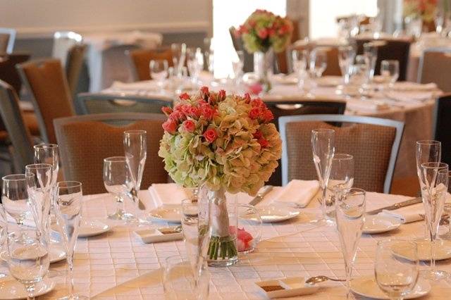 Table set up with centerpiece