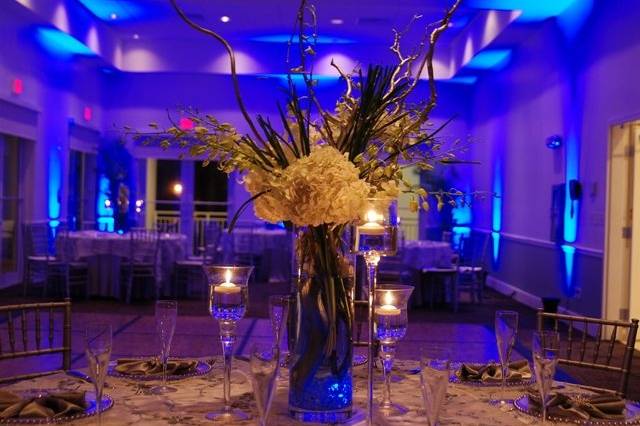 Table set up with centerpiece