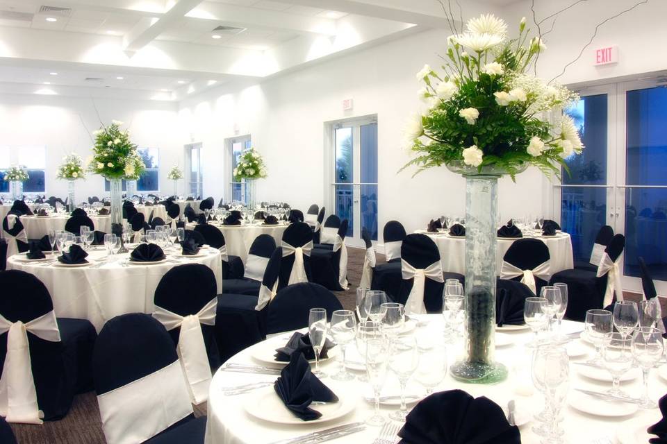 Table set up with centerpiece