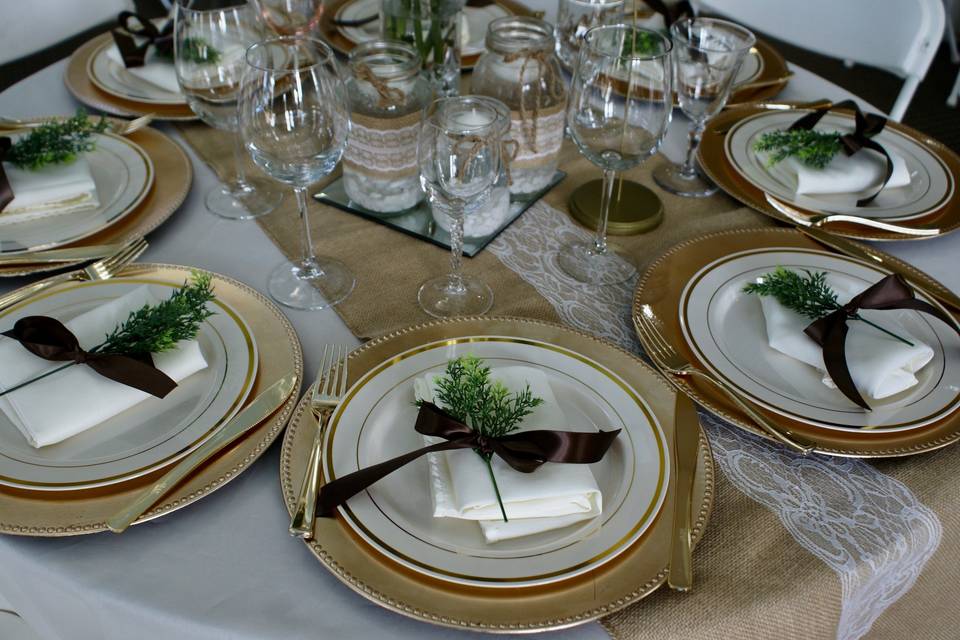 Gold table setting