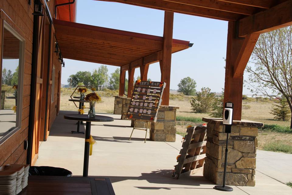 Covered patio at The Covey